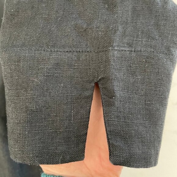 Nygard Collection 3/4 Slv Button Down 100% Linen Blouse w Embroidery Black Sz 8 - Picture 6 of 11